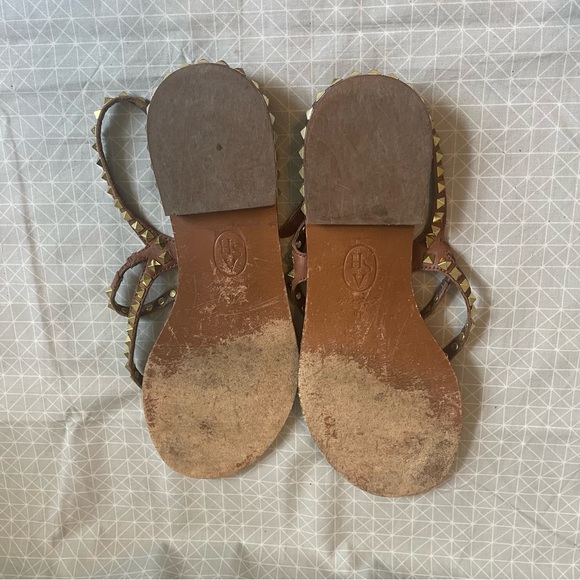 ASH Peps Studded Thong Brown Leather Sandals 40 - Picture 6 of 7